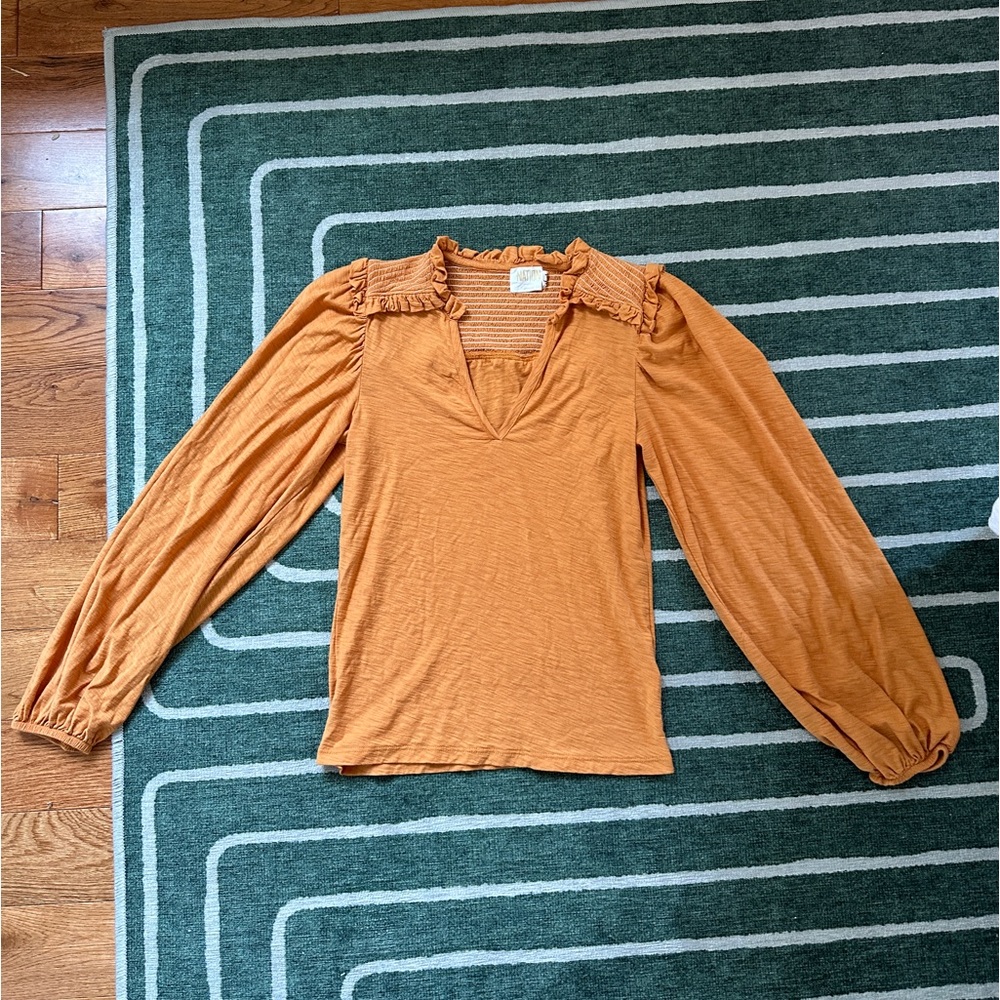 Nation LTD Long Sleeved Orange Top XS